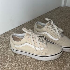 Vans Cream Canvas Sneakers